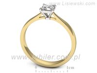 Pierścionek z diamentem z żółtego i białego złota 585 - p16475zb- 3