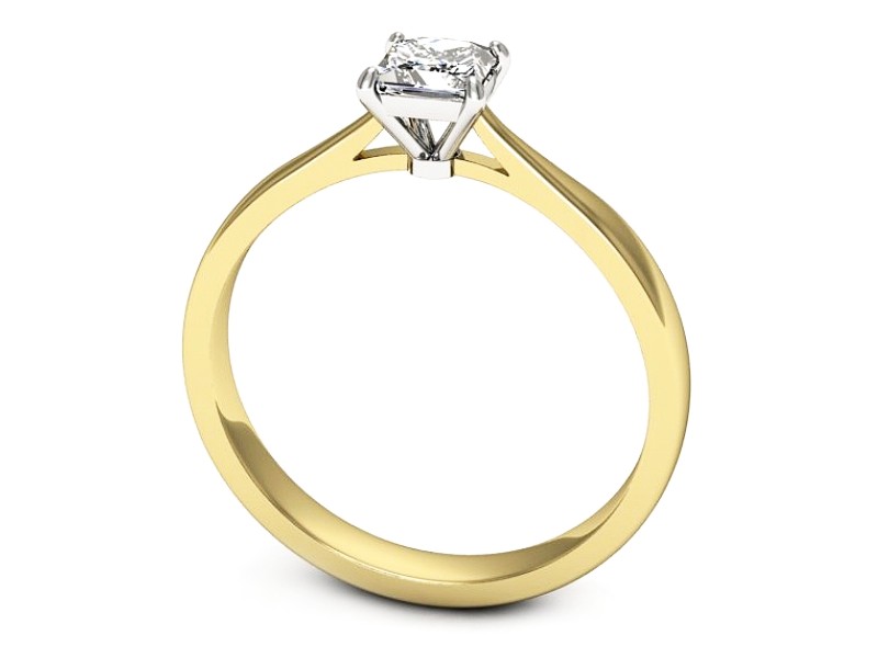 Pierścionek z diamentem żółte białe złoto - p16475zb — zdjęcie 3