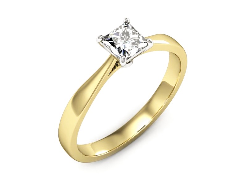 Pierścionek z diamentem żółte białe złoto - p16475zb