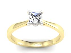 Pierścionek z diamentem żółte białe złoto - p16475zb