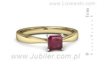 Pierścionek z rubinem z żółtego i białego złota 585 - p16475zbr- 2