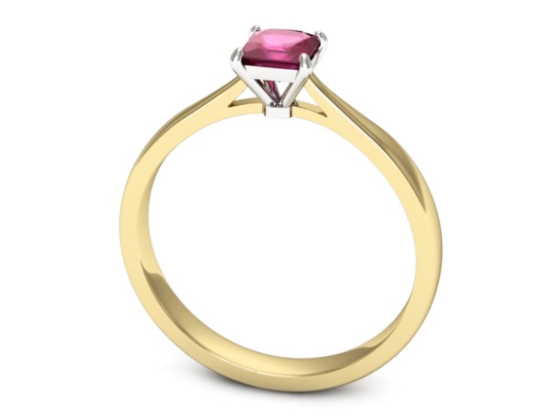 Pierścionek z rubinem żółte białe złoto - p16475zbr — zdjęcie 3