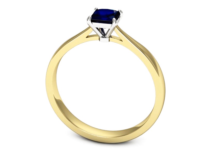 Pierścionek z szafirem żółte białe złoto - p16475zbsz — zdjęcie 3