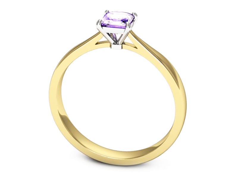 Pierścionek z tanzanitem żółte białe złoto - p16475zbt — zdjęcie 3