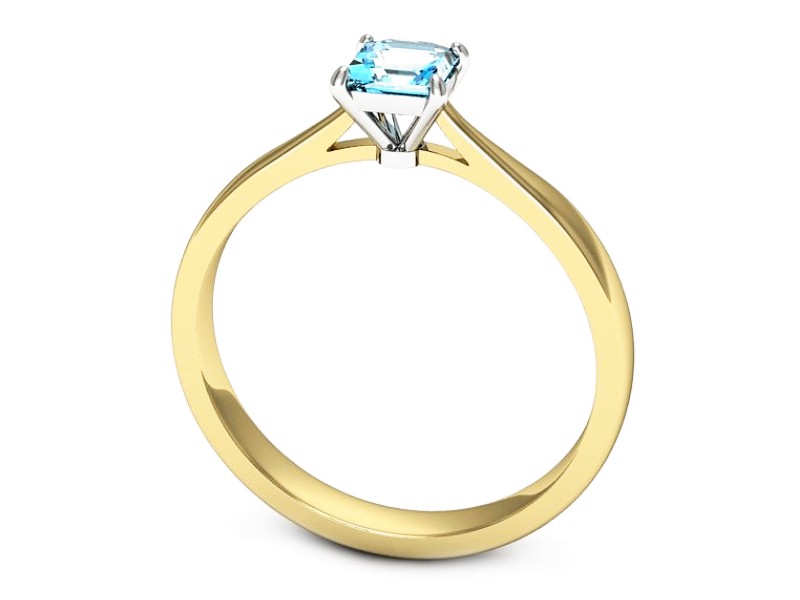 Pierścionek z topazem żółte białe złoto - p16475zbtp — zdjęcie 3