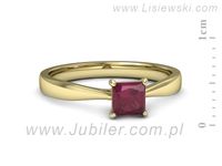 Złoty Pierścionek z rubinem żółte złoto próby 585 - p16475zr- 2