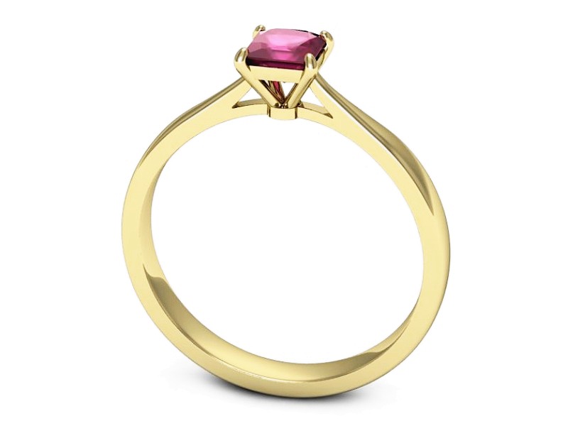 Złoty pierścionek z rubinem żółte złoto - p16475zr — zdjęcie 3