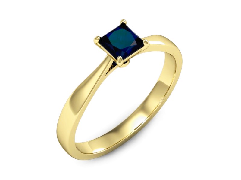 Złoty pierścionek z szafirem żółte złoto - p16475zsz