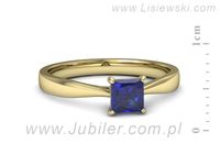 Złoty Pierścionek z szafirem żółte złoto szafir - p16475zszc- 2