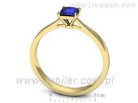 Złoty Pierścionek z szafirem żółte złoto szafir - p16475zszc- 3