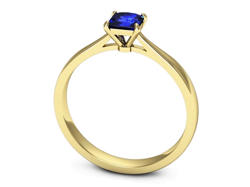 Złoty pierścionek z szafirem żółte złoto szafir - p16475zszc — zdjęcie 3