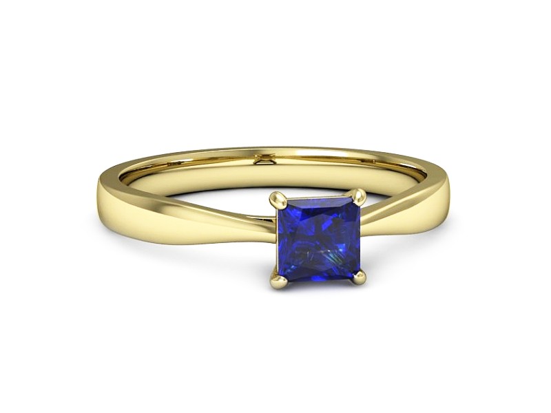 Złoty pierścionek z szafirem żółte złoto szafir - p16475zszc — zdjęcie 2