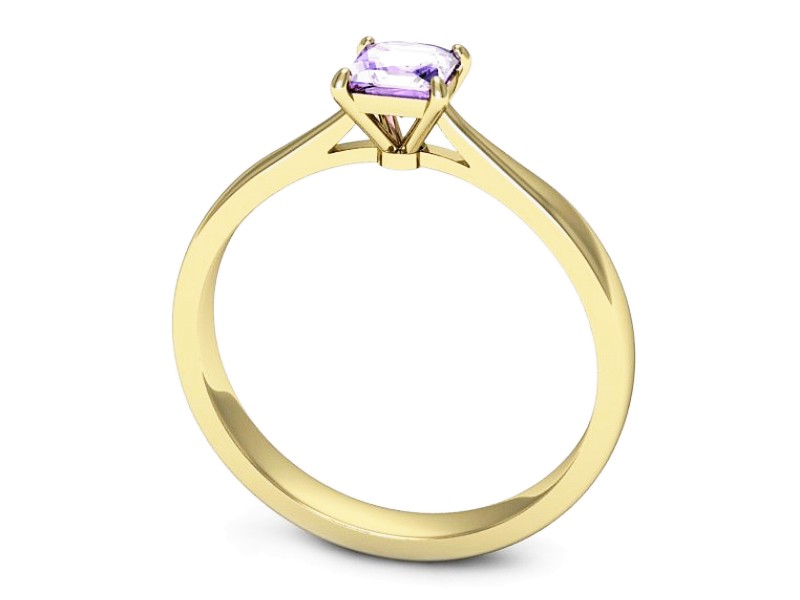 Złoty pierścionek z tanzanitem żółte złoto - p16475zt — zdjęcie 3