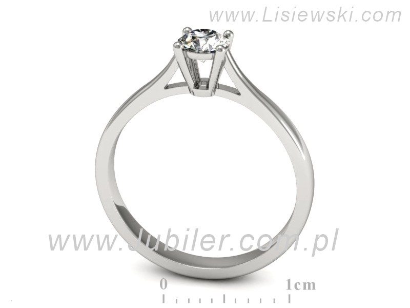 Złoty pierścionek z brylantem białe złoto - p16477b — zdjęcie 3