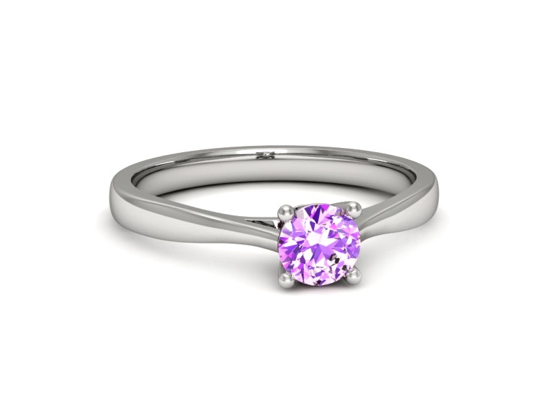 Złoty pierścionek z ametystem białe złoto - p16477bat — zdjęcie 2