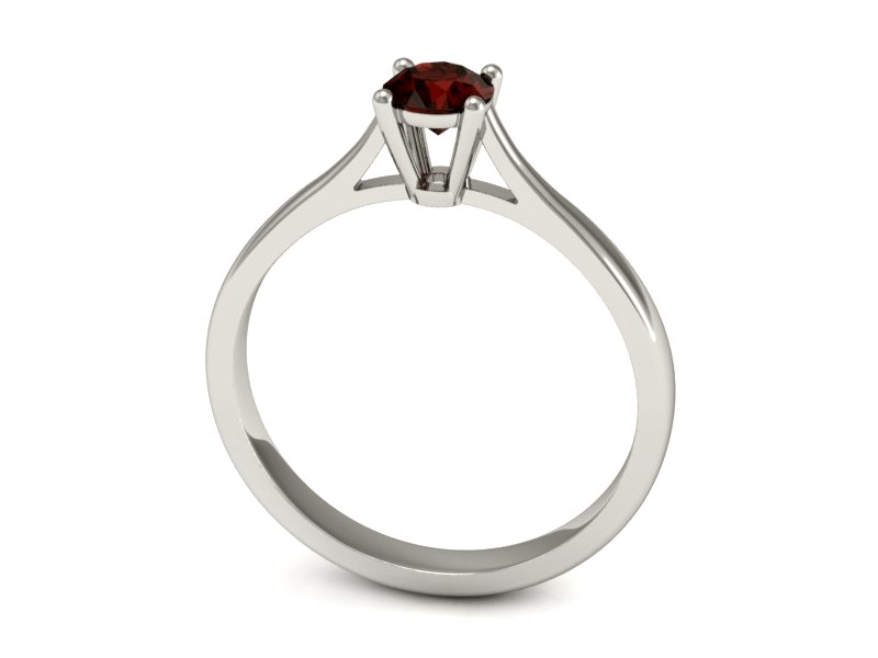 Złoty pierścionek z granatem białe złoto - p16477bgr — zdjęcie 3