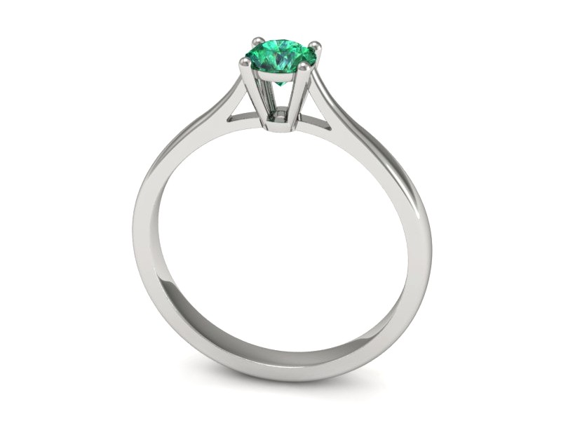 Złoty pierścionek ze szmaragdem białe złoto - p16477bsm — zdjęcie 3