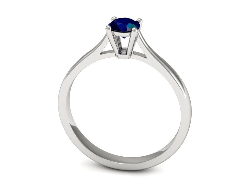 Złoty pierścionek z szafirem białe złoto - p16477bsz — zdjęcie 3