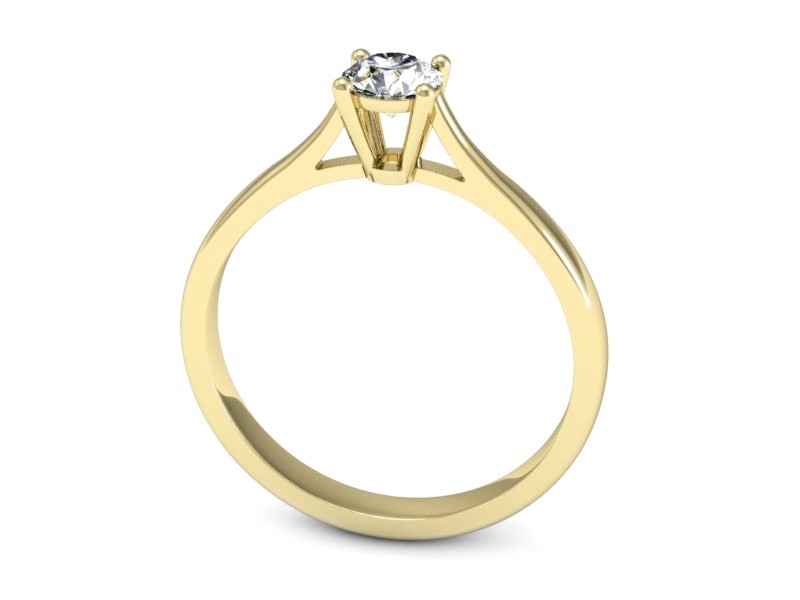 Złoty pierścionek z brylantem żółte złoto - p16477z — zdjęcie 3