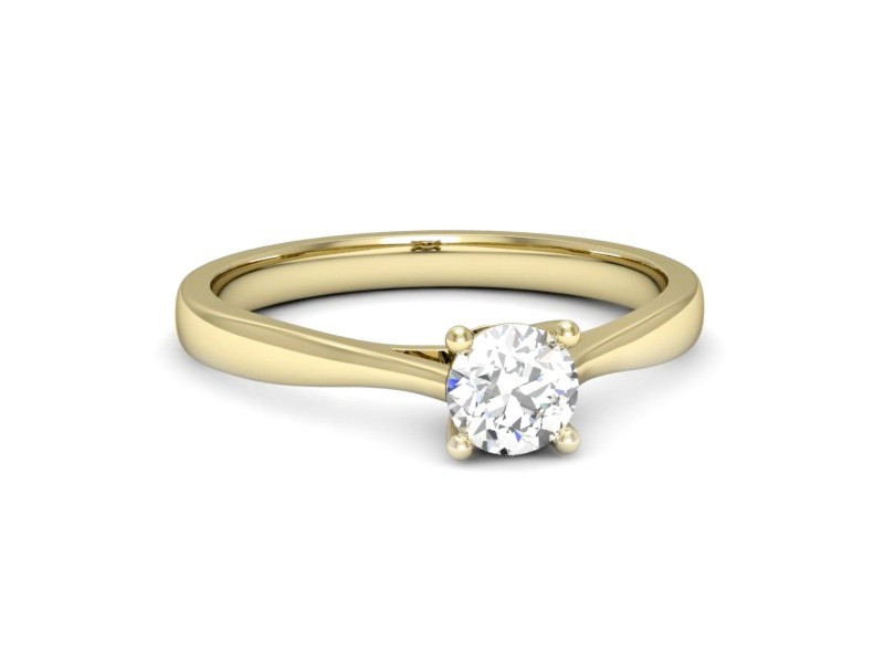 Złoty pierścionek z brylantem żółte złoto - p16477z — zdjęcie 2