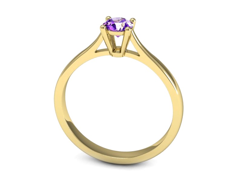 Pierścionek z ametystem żółte i białe złoto - p16477zbat — zdjęcie 3