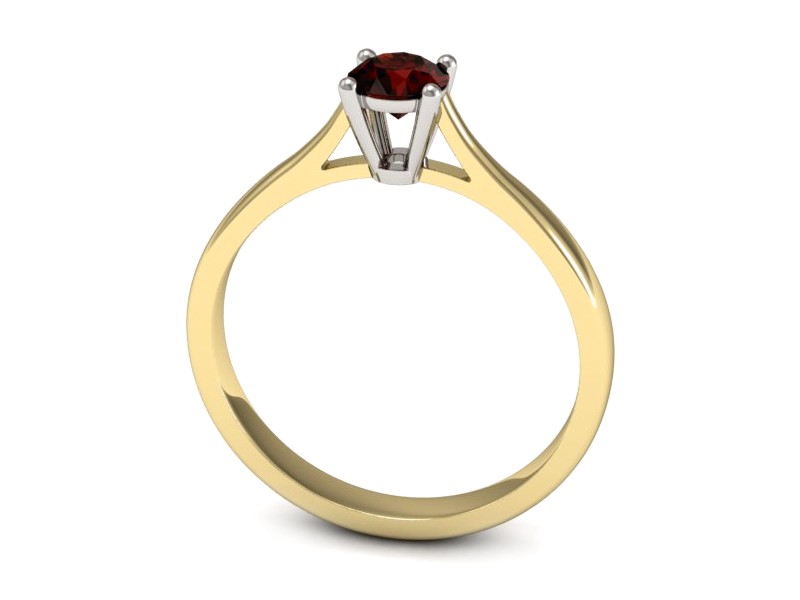 Pierścionek z granatem żółte białe złoto - p16477zbgr — zdjęcie 3