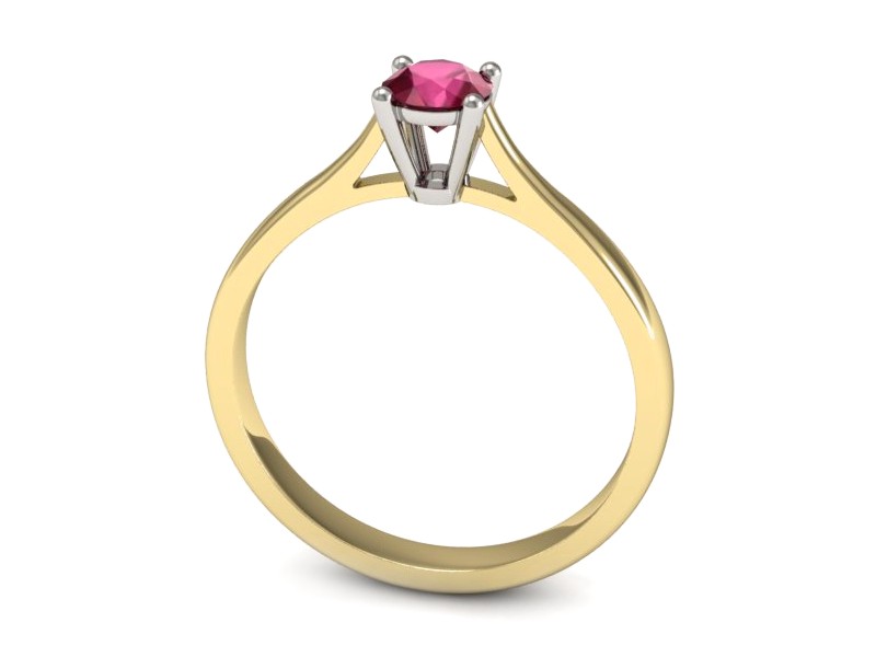 Pierścionek z rubinem żółte białe złoto - p16477zbr — zdjęcie 3