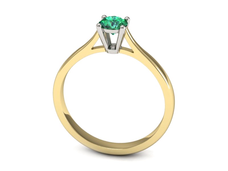 Pierścionek ze szmaragdem żółte i białe złoto - p16477zbsm — zdjęcie 3
