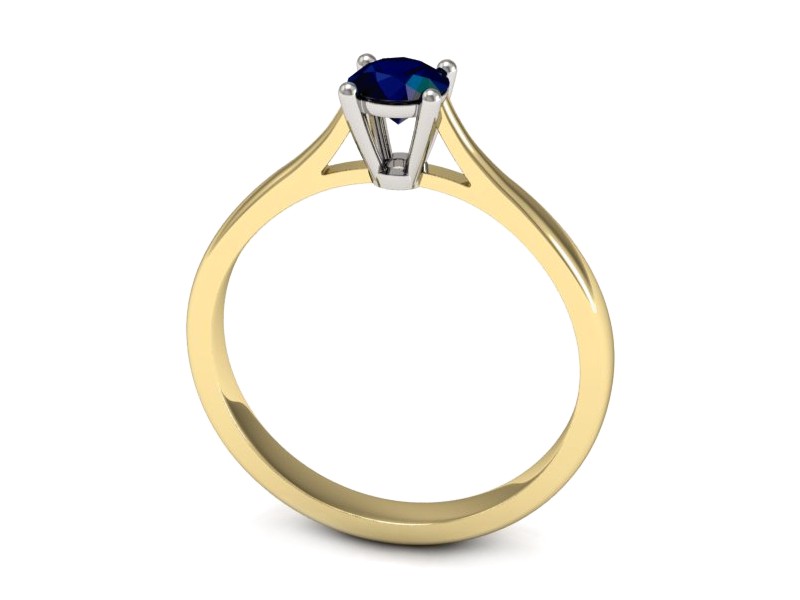 Pierścionek z szafirem żółte białe złoto - p16477zbsz — zdjęcie 3