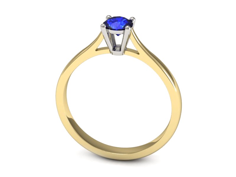 Pierścionek z szafirem żółte białe złoto - p16477zbszc — zdjęcie 3