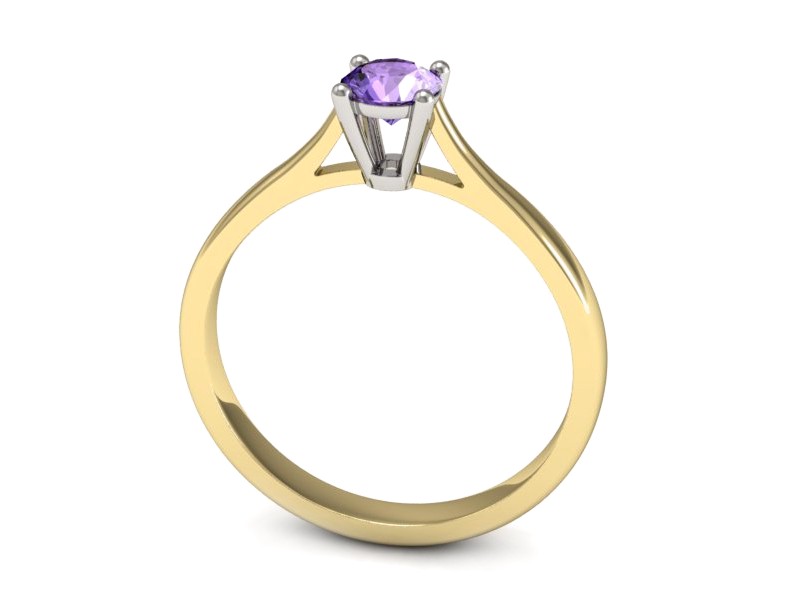 Pierścionek z tanzanitem żółte białe złoto - p16477zbt — zdjęcie 3