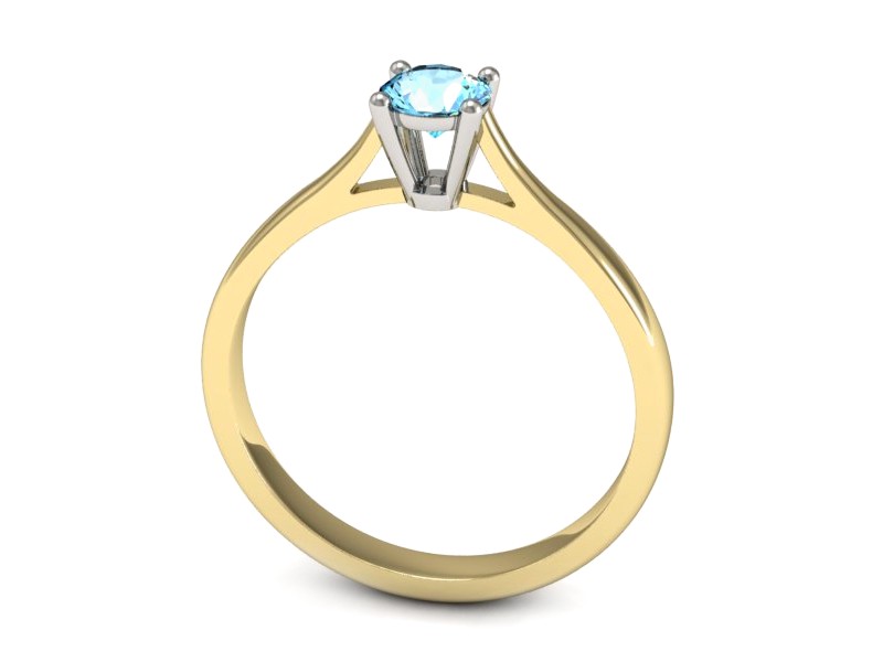 Pierścionek z topazem żółte białe złoto - p16477zbtp — zdjęcie 3