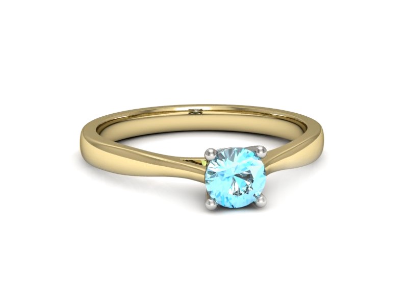 Pierścionek z topazem żółte białe złoto - p16477zbtp — zdjęcie 2