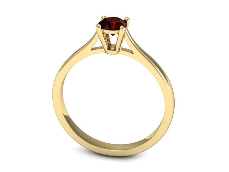 Złoty pierścionek z granatem żółte złoto - p16477zgr — zdjęcie 3