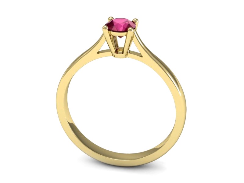 Złoty pierścionek z rubinem żółte złoto - p16477zr — zdjęcie 3