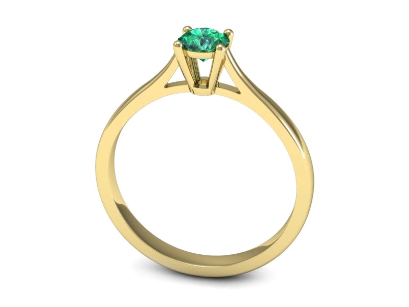 Złoty pierścionek ze szmaragdem żółte złoto - p16477zsm — zdjęcie 3