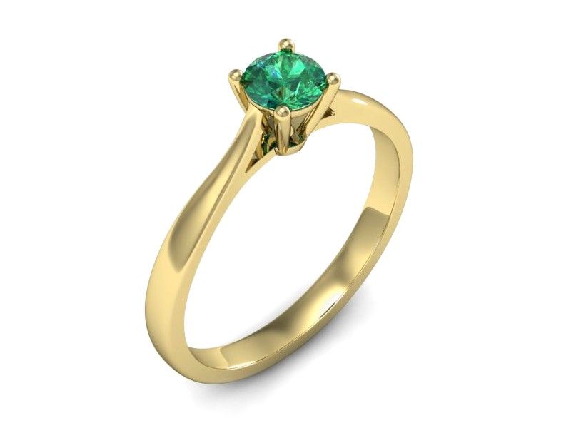 Złoty pierścionek ze szmaragdem - p16477zsm