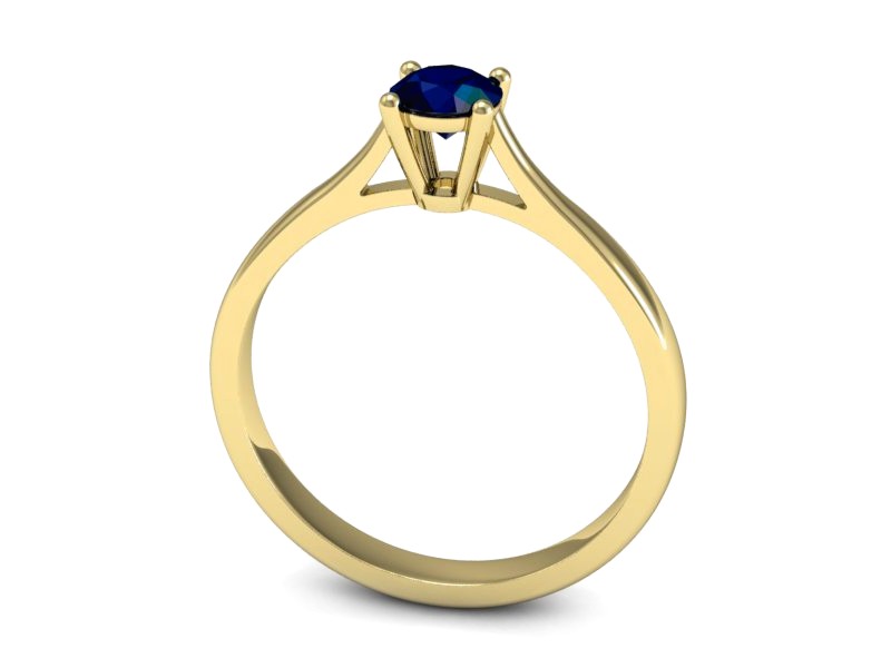 Złoty pierścionek z szafirem żółte złoto - p16477zsz — zdjęcie 3