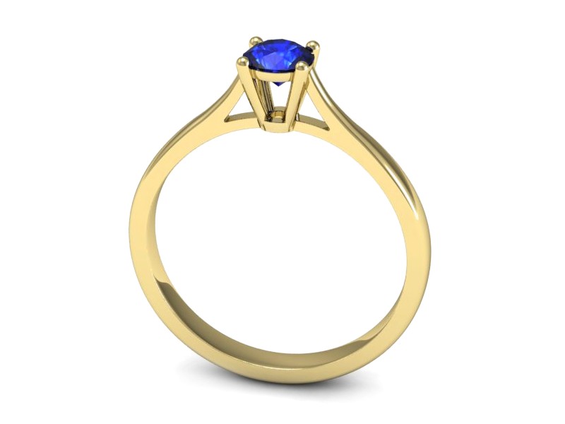 Złoty pierścionek z szafirem żółte złoto szafir - p16477zszc — zdjęcie 3
