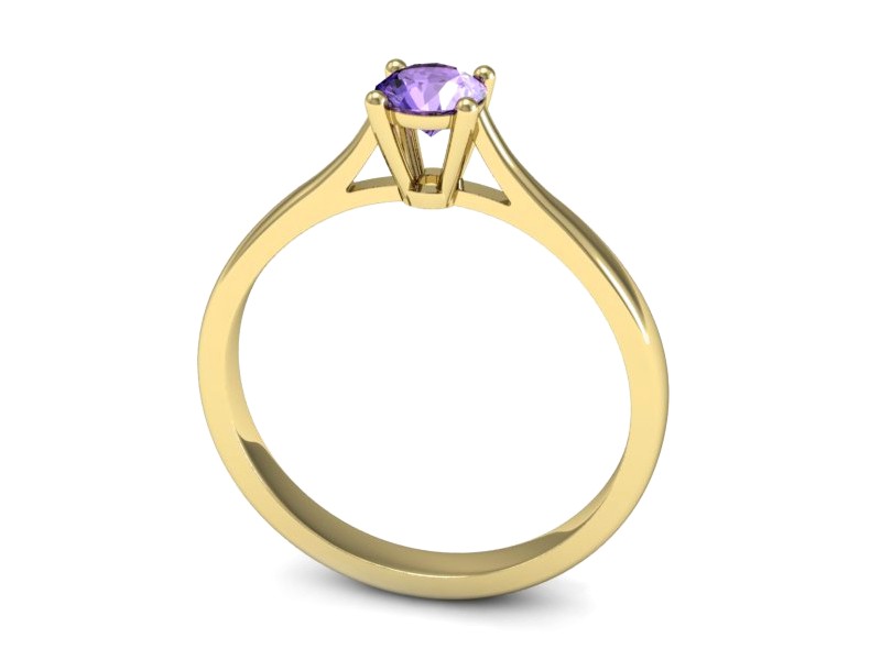 Złoty pierścionek z tanzanitem żółte złoto - p16477zt — zdjęcie 3