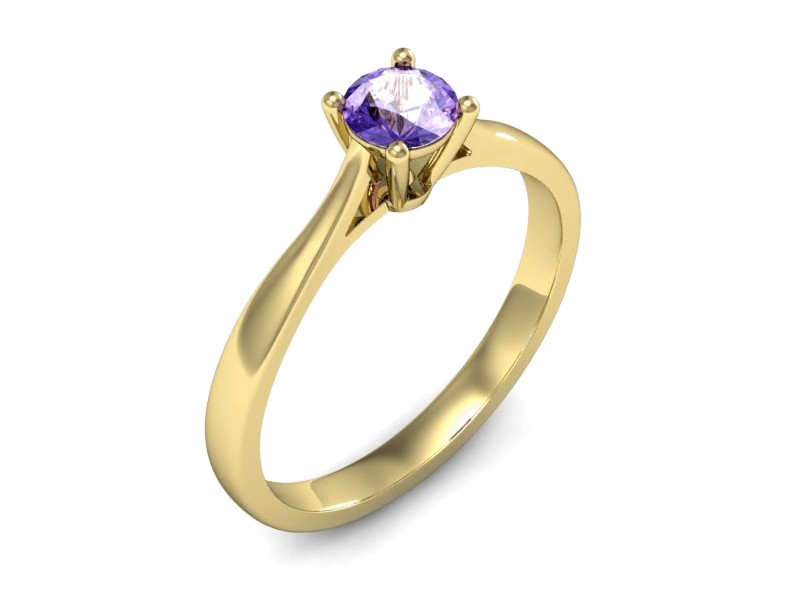 Złoty pierścionek z tanzanitem żółte złoto - p16477zt