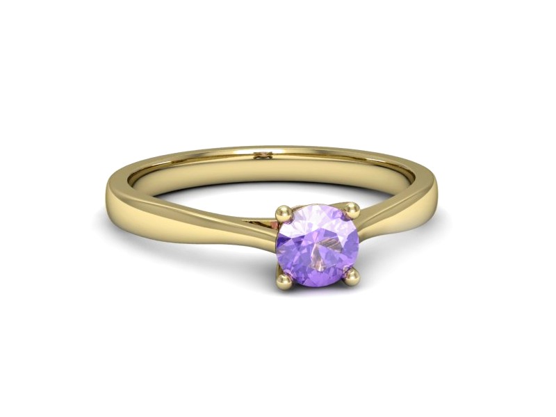 Złoty pierścionek z tanzanitem żółte złoto - p16477zt — zdjęcie 2