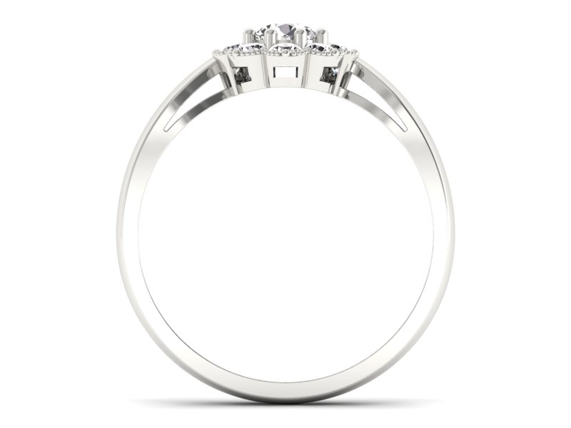 Złoty pierścionek z brylantami białe złoto - p16478b — zdjęcie 2