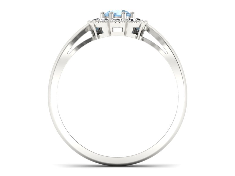 Pierścionek z topazem i brylantami białe złoto - p16478btp — zdjęcie 2