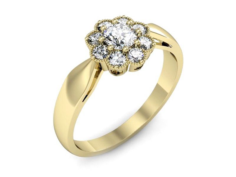 Pierścionek zaręczynowy z diamentami złoto 585 - p16478z - 1