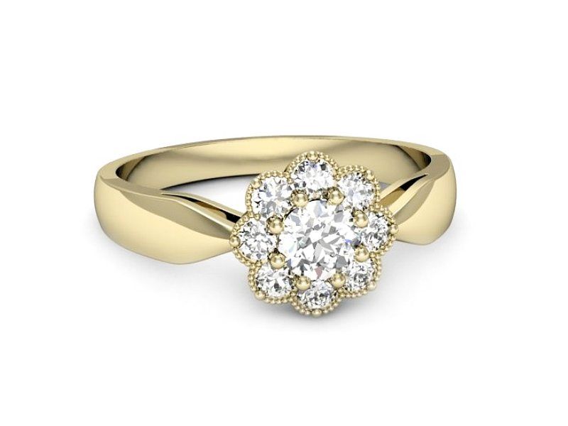 Pierścionek zaręczynowy z diamentami złoto 585 - p16478z - 2