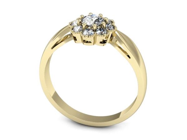 Pierścionek zaręczynowy z diamentami złoto 585 - p16478z