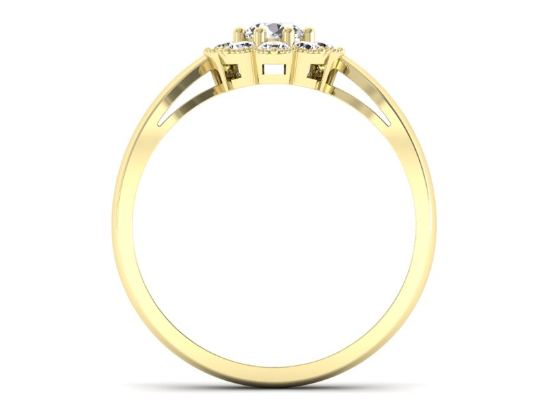 Pierścionek zaręczynowy z diamentami - p16478z — zdjęcie 2