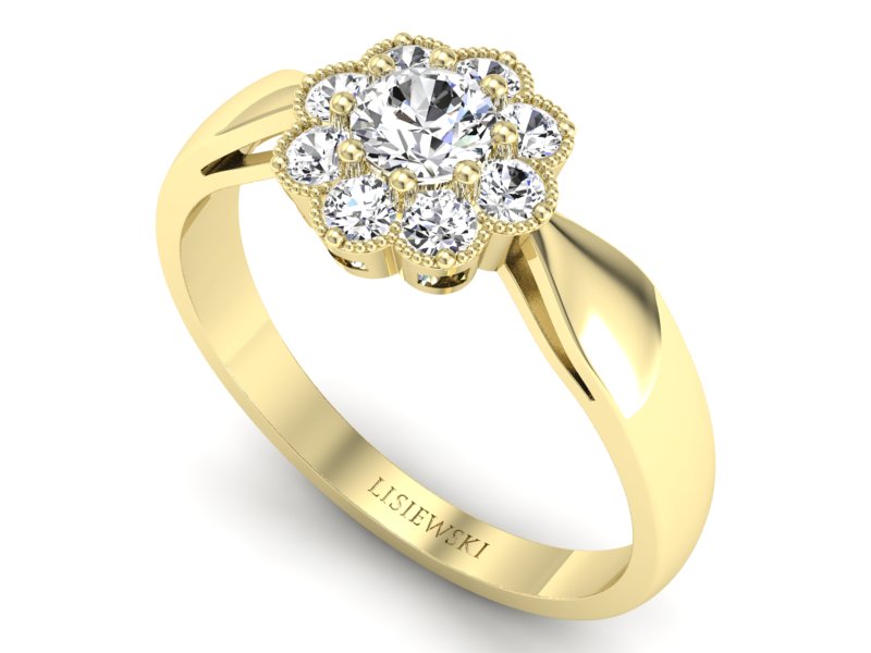 Pierścionek zaręczynowy z diamentami - p16478z — zdjęcie 3