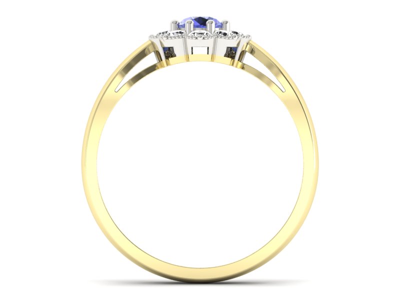 Pierścionek z tanzanitem i brylantami - p16478zbt — zdjęcie 2